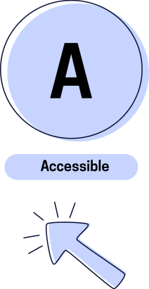The image shows the "A" character from the "FAIR" data graphic. "A" stands for Accessible.