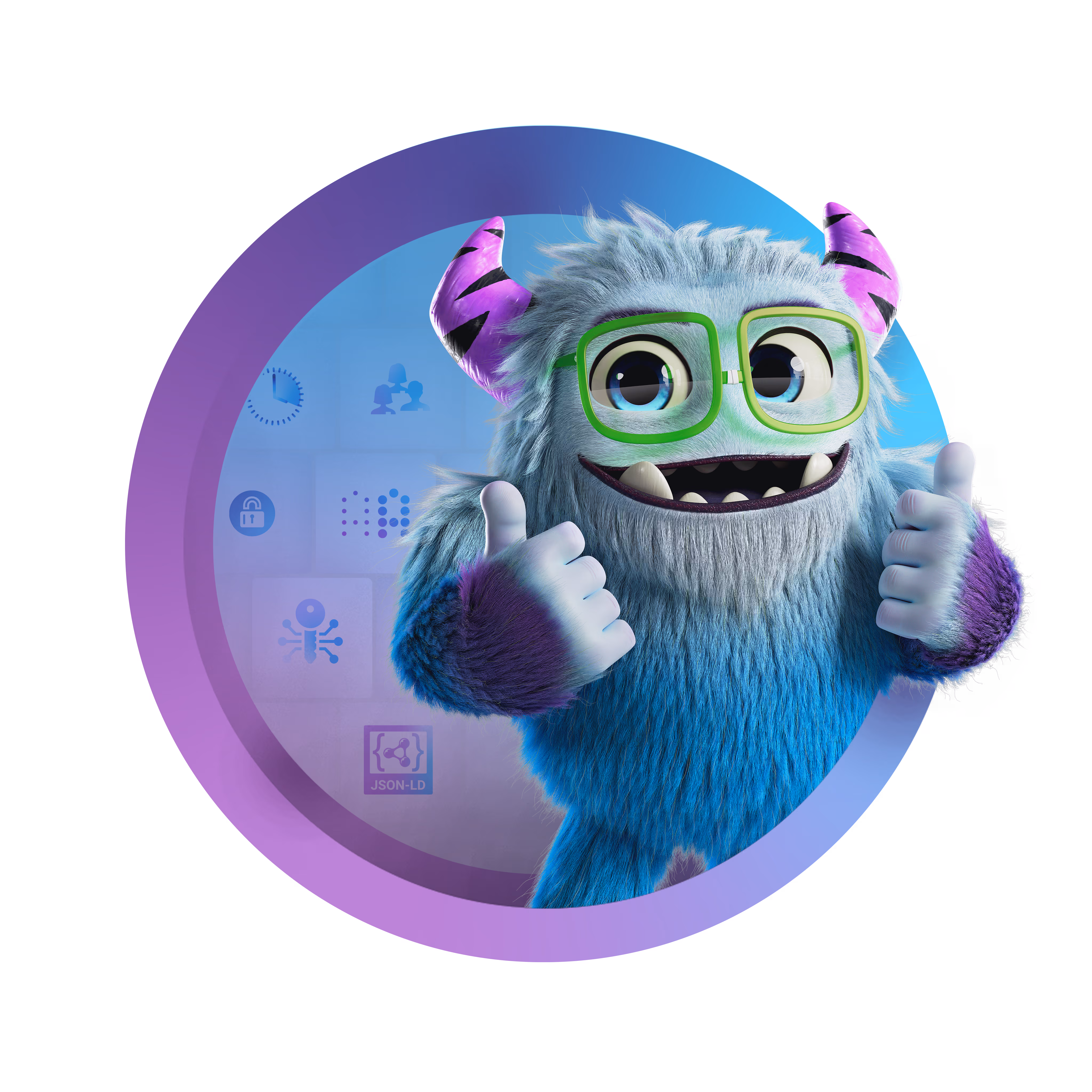Fluree Yeti mascot giving a thumbs up
