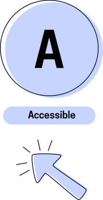 The image shows the "A" character from the "FAIR" data graphic. "A" stands for Accessible. 